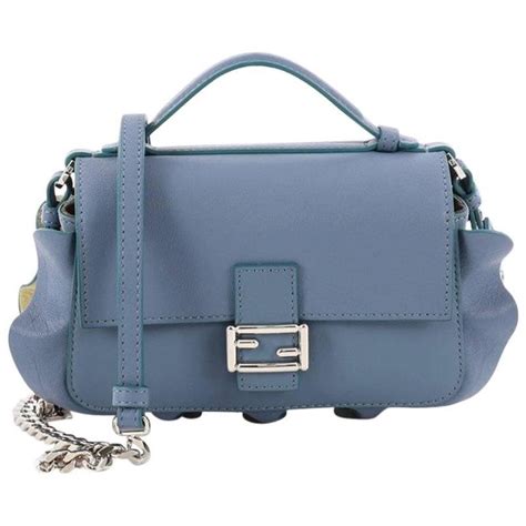 fendi baguette wave satchel ruffle camellia blue|fendi baguette size guide.